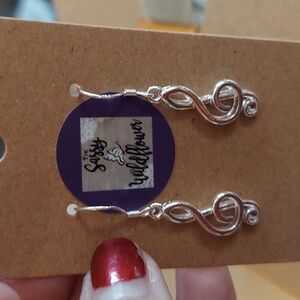 Silver Treble Cleff Earrings